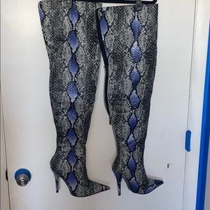 Cape Robbin thigh high snake print boots